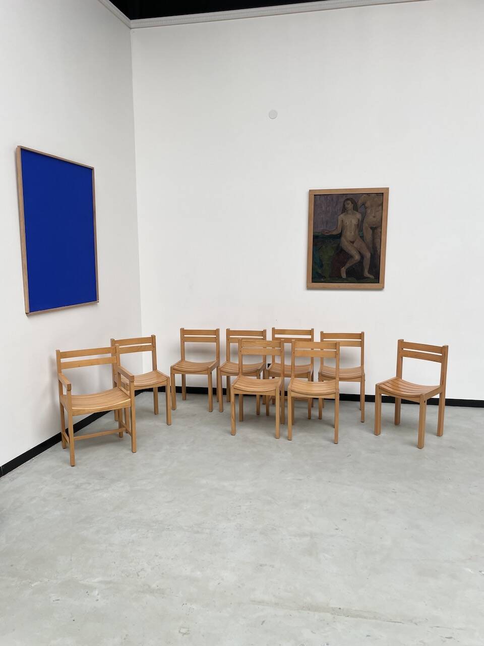 Beech chairs from the 1980s, Sornay.