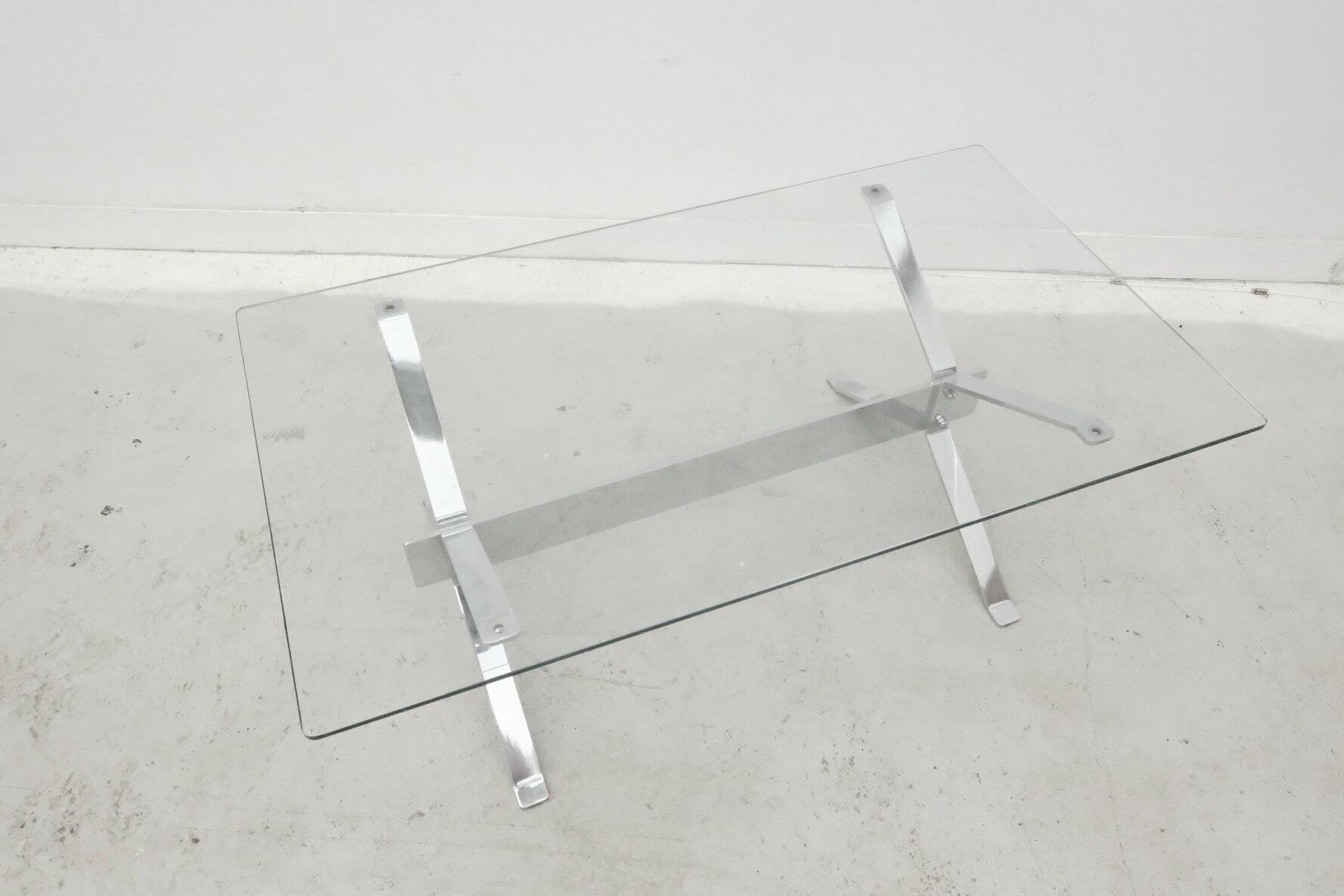 Chrome and glass coffee table, 1970
