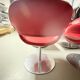 Lot de 4 fauteuils cuir rouge pivotants design contemporain