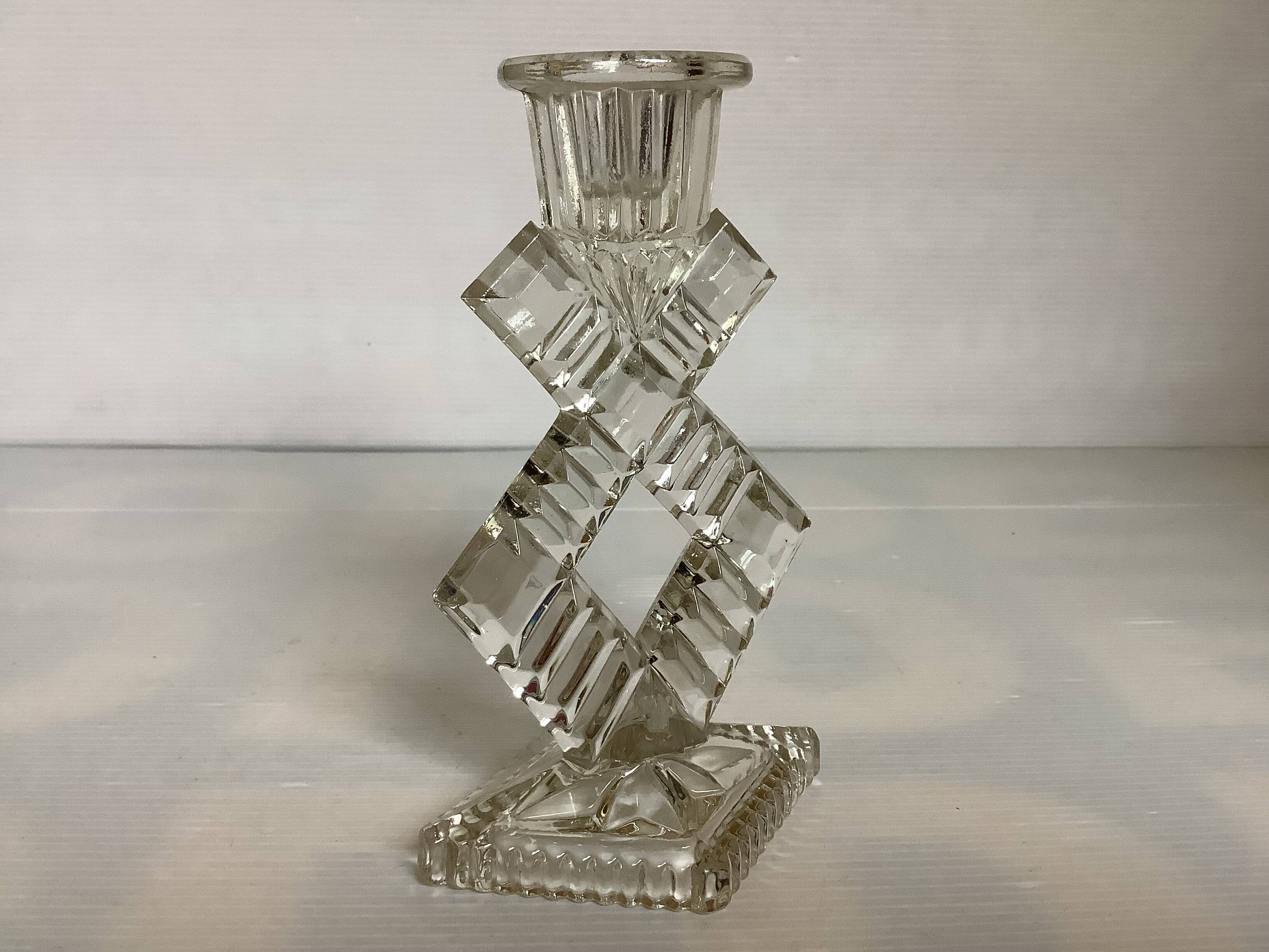 Art Deco geometric candle holder