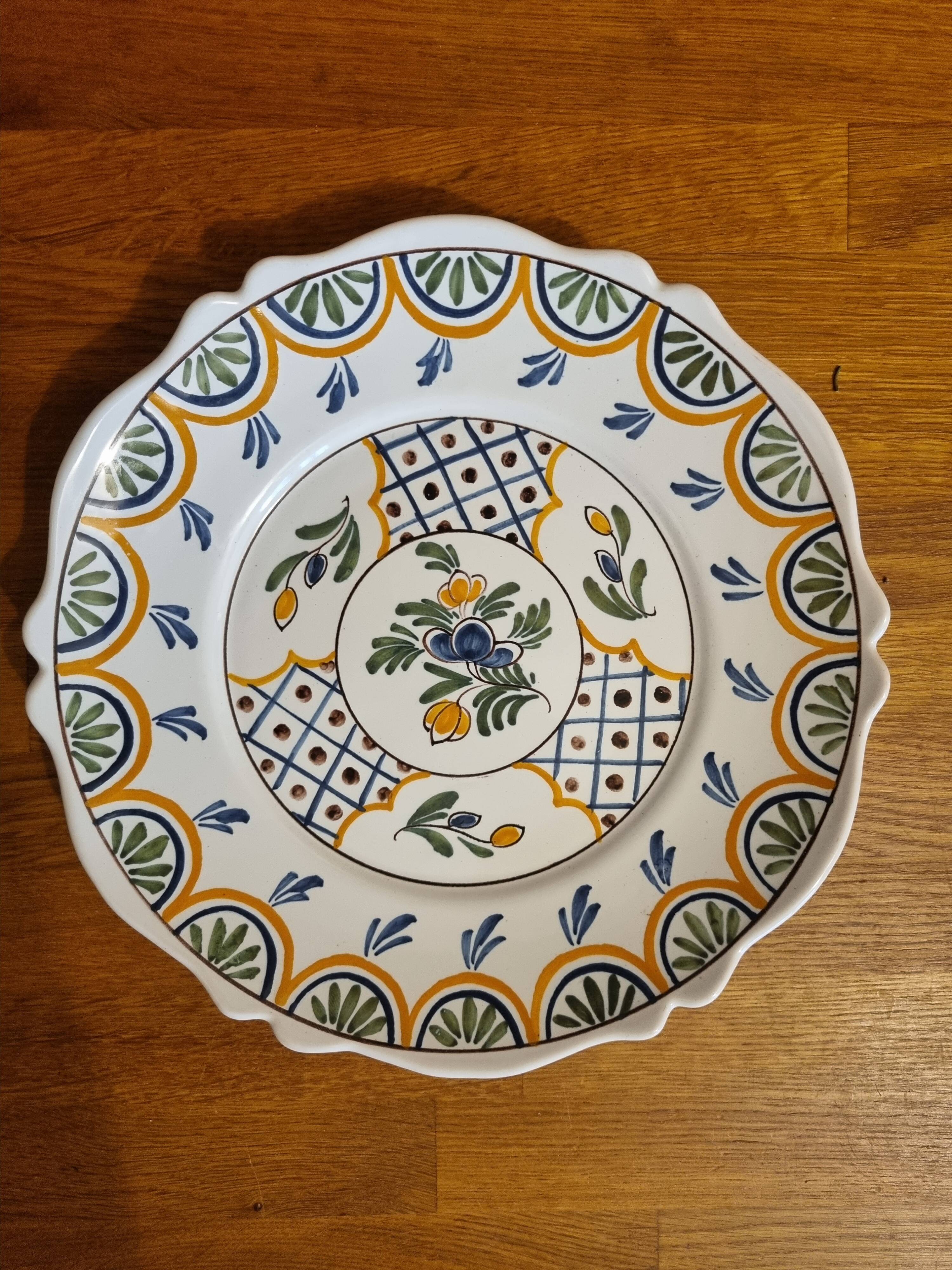 Malicorne earthenware plate Emile Teissier