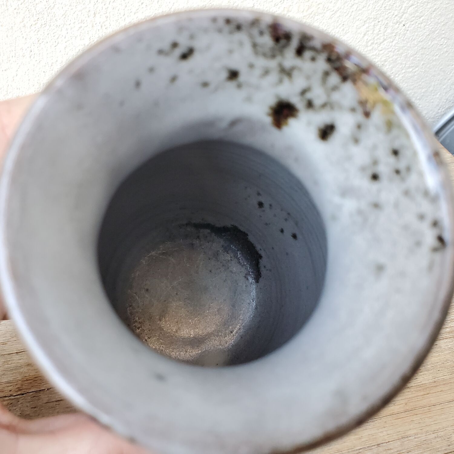 Signed sandstone vase