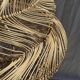 Suspension or rattan lampshade in an elongated spherical shape, layered H80 D