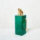 Pichet thermos en parchemin vert et laiton par Aldo Tura 1960