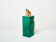 Thermos pitcher in green parchment and brass by Aldo Tura 1960