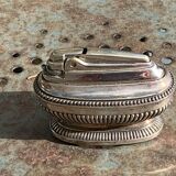 Refillable table lighter in silver metal, ronson stamp, shuttle-shaped, vintage 1960