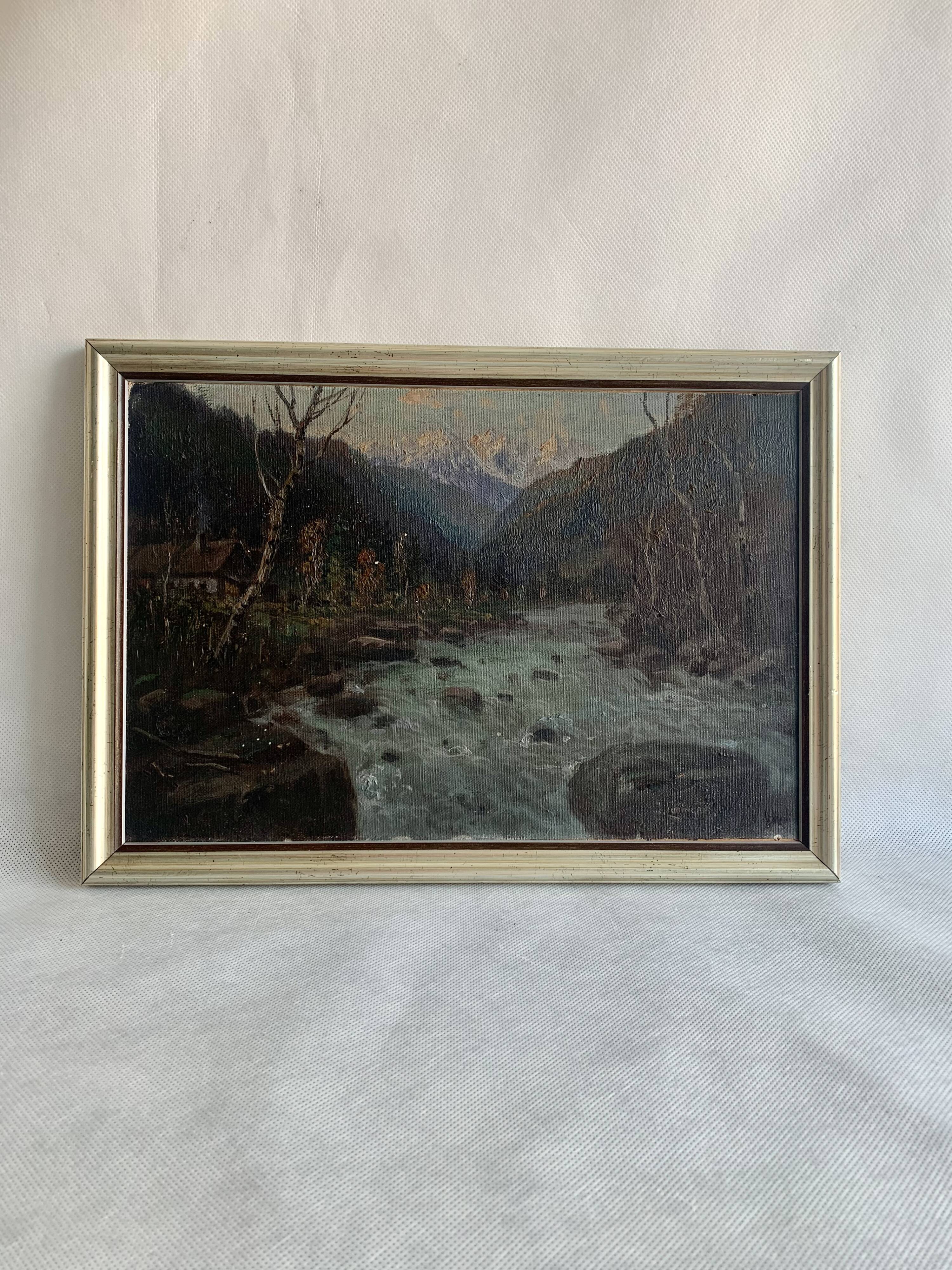 Landscape oil painting, 1920