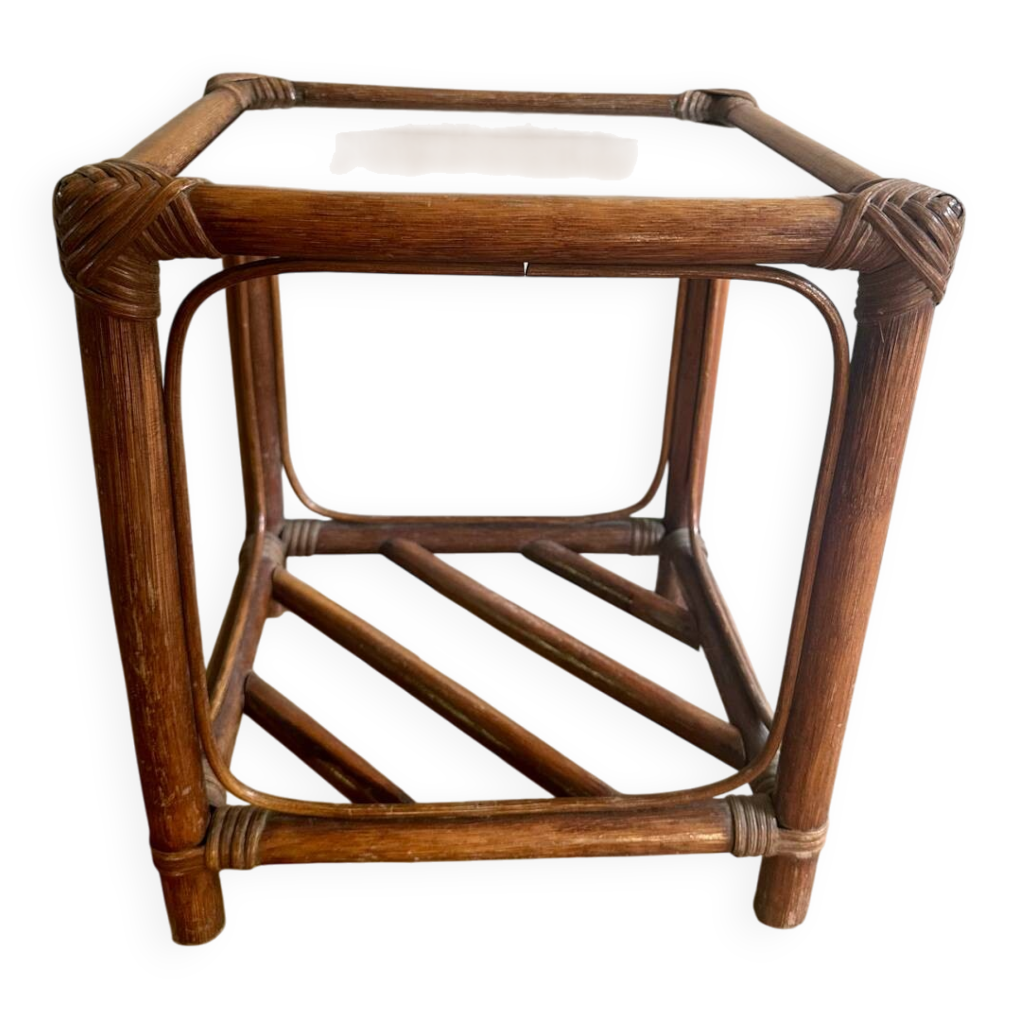Bamboo and glass table