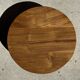 Mini minimalist stool with ball feet in teak H15 D35