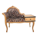 1970s armchair telephone cabinet - leopard giraffe fabric