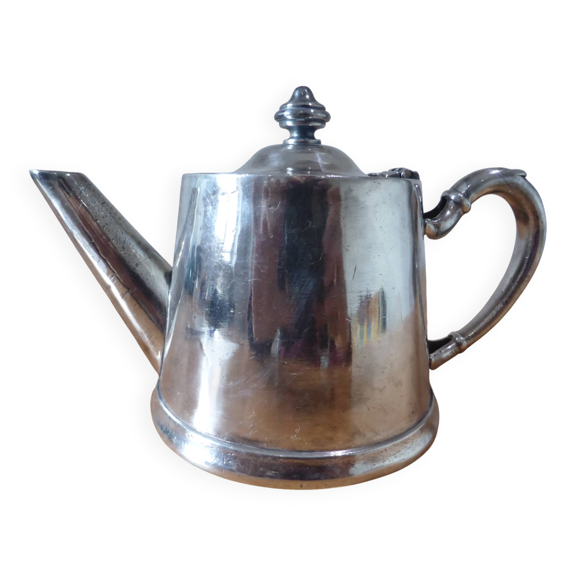 Silver-plated metal teapot vintage potter 240546