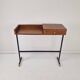 Table console / coiffeuse italienne du milieu du siècle avec des éléments en laiton, années 1950.