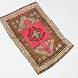 2x2 Brown Pink Classic Vintage Rug, 48x75Cm