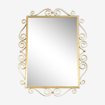 Golden brass mirror 88 x 68 cm