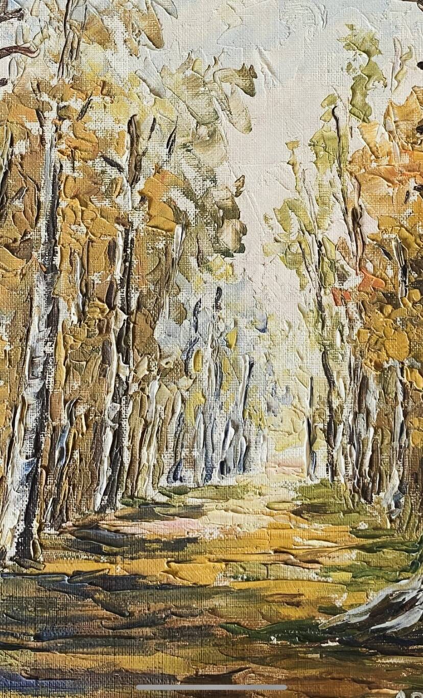 Oil on canvas, glazed wooden frame