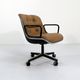 Office chair on camel leather wheels by Charles Pollock for Knoll, 1970