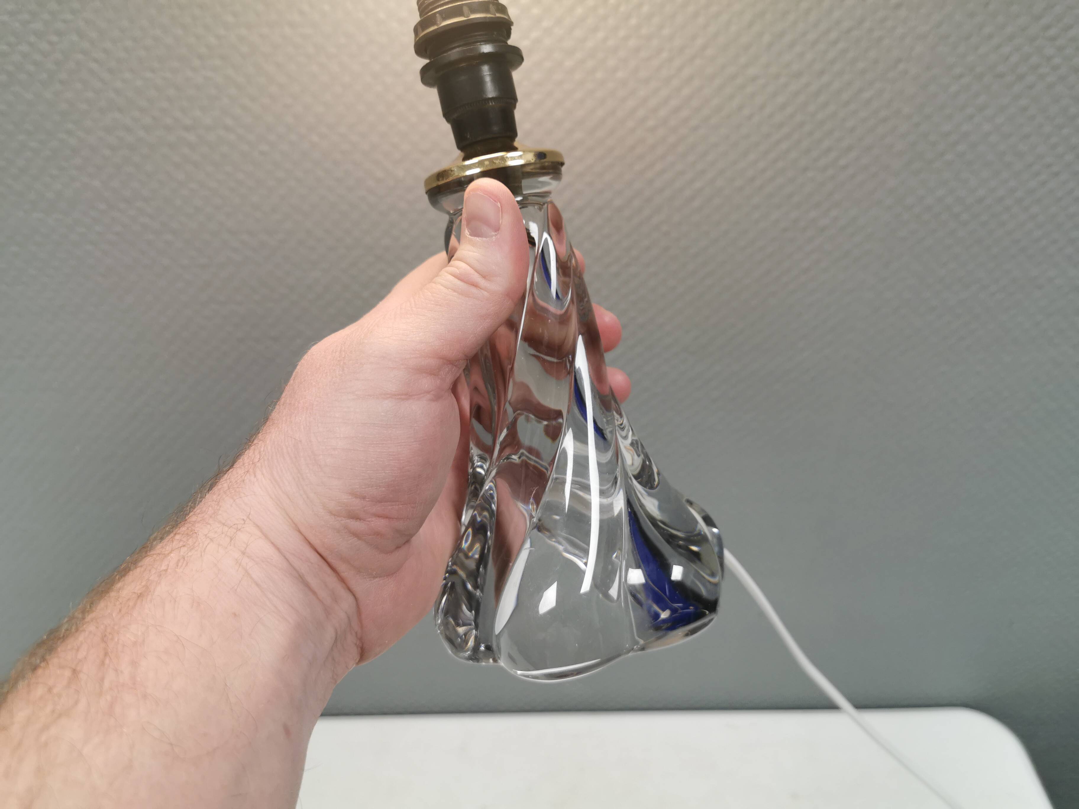 Crystal table lamp from Vannes-le-Châtel, France, 1960s.