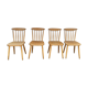 Series of 4 chairs bistro / bohemian beech - compass feet - vintage - Scandinavian 1950
