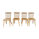 Series of 4 chairs bistro / bohemian beech - compass feet - vintage - Scandinavian 1950