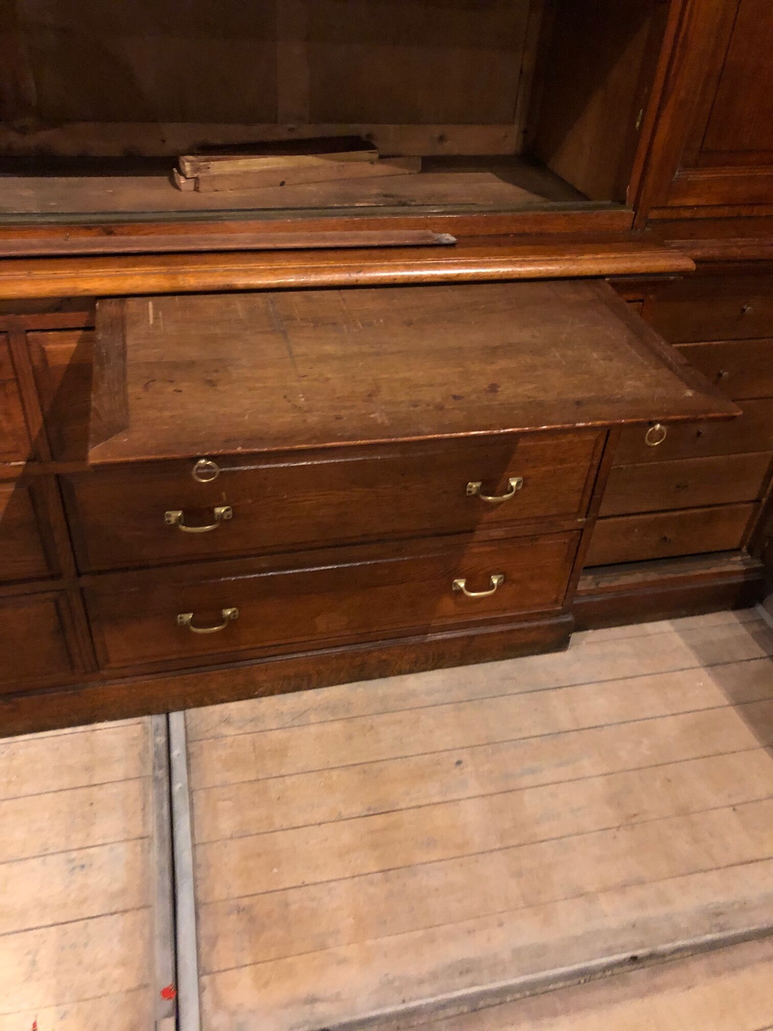 Former haberdashery in early twentieth oak furniture