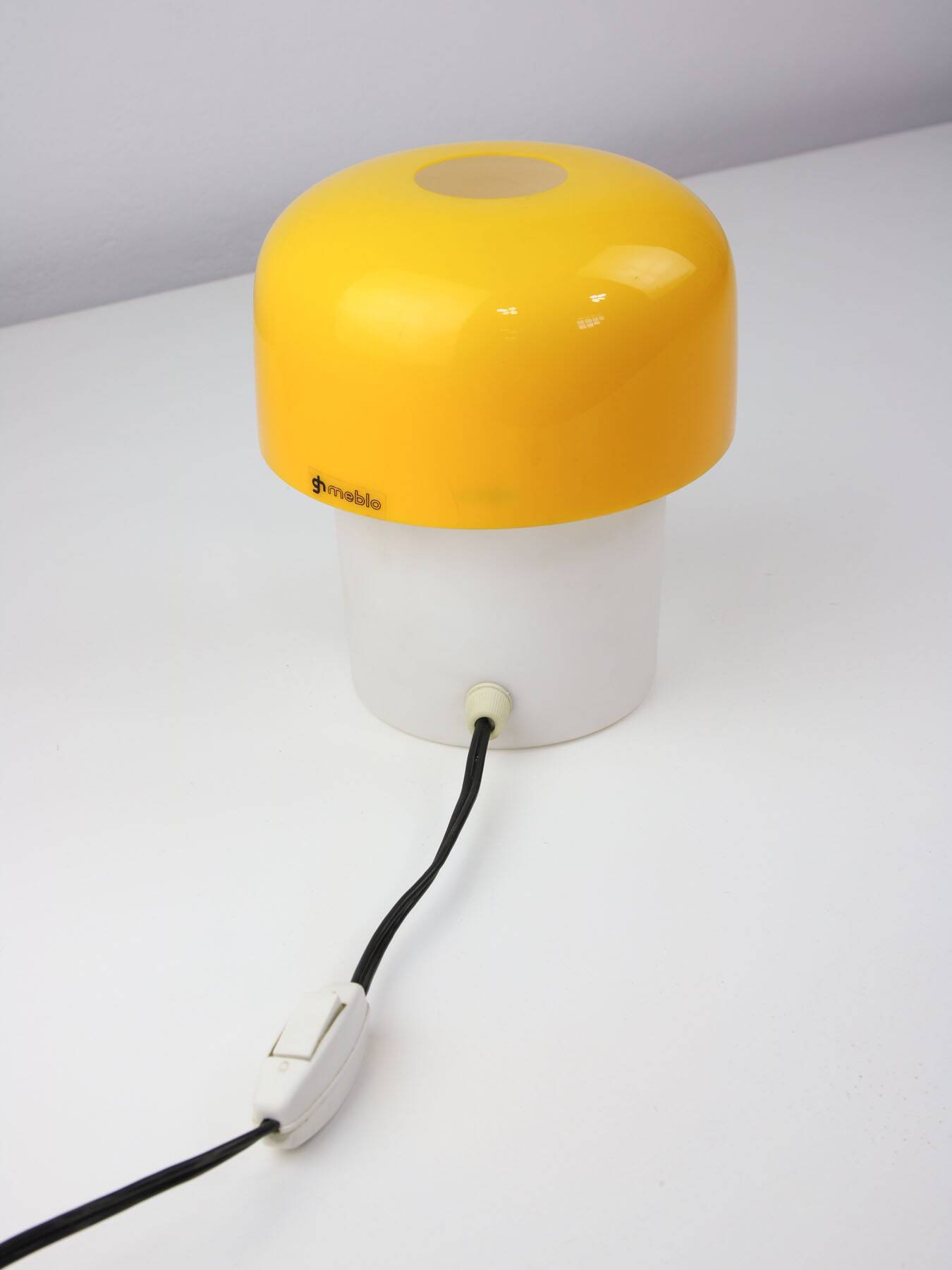 Rare Yellow Mushroom Table Lamp by Luigi Massoni for Guzzini, 1970s