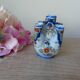Old small flower vase, Rouen earthenware, hand-painted, miniature vase