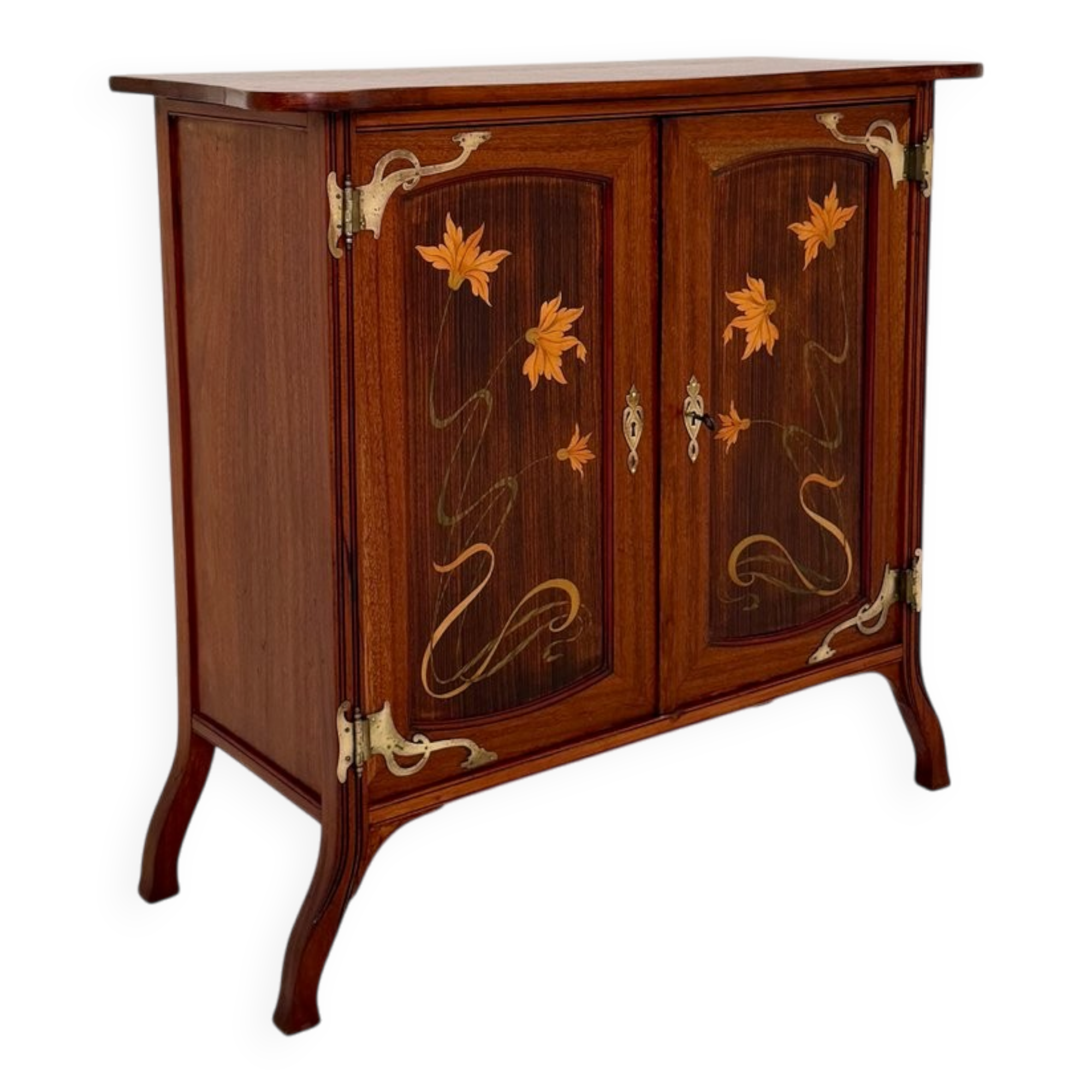 Art Nouveau Vertico Dresser with Flower Marquetry, France, 1905