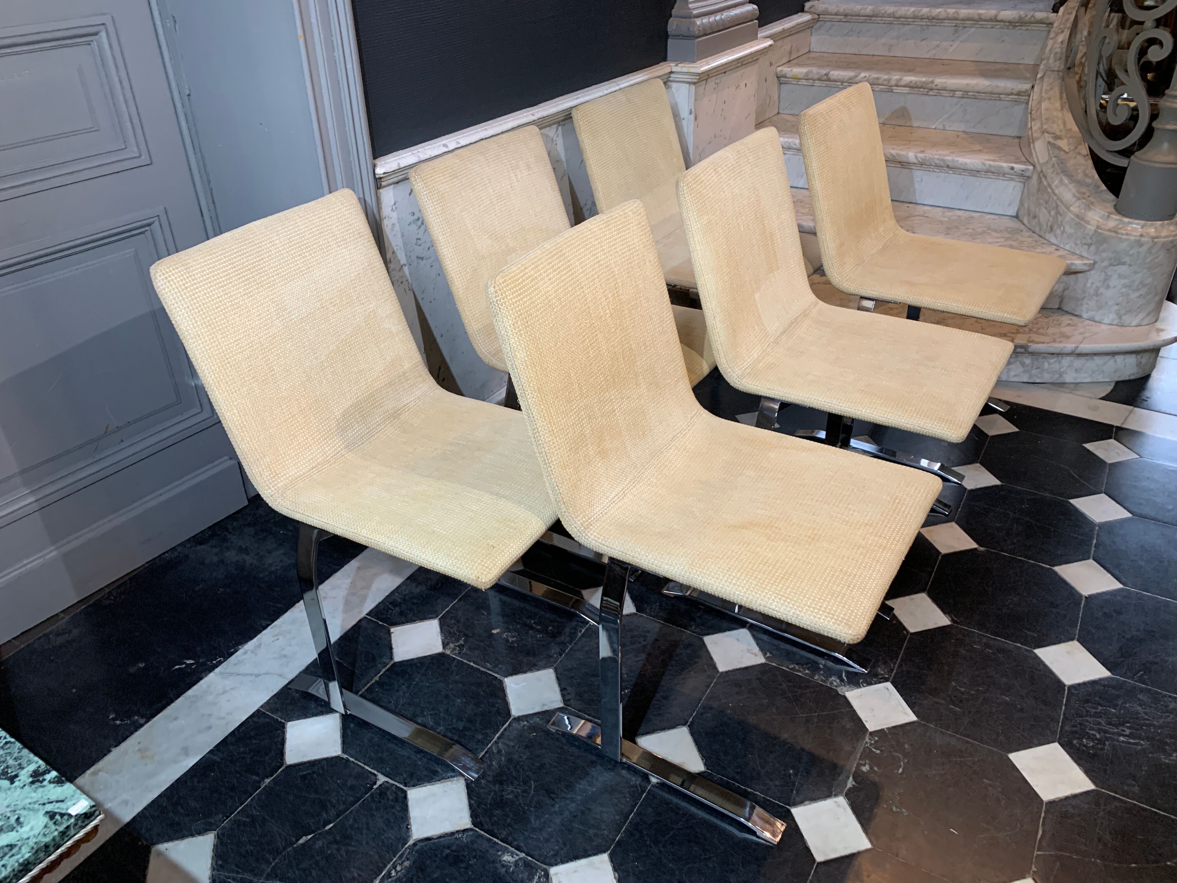 Set 6 chairs by Giovanni Offredi for Saporiti Italia 1970