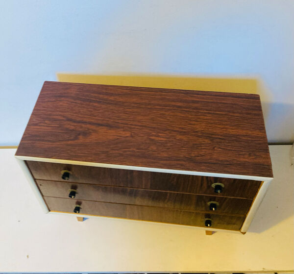 Commode pour enfant, poupée où de maîtrise années 1960 placage acajou