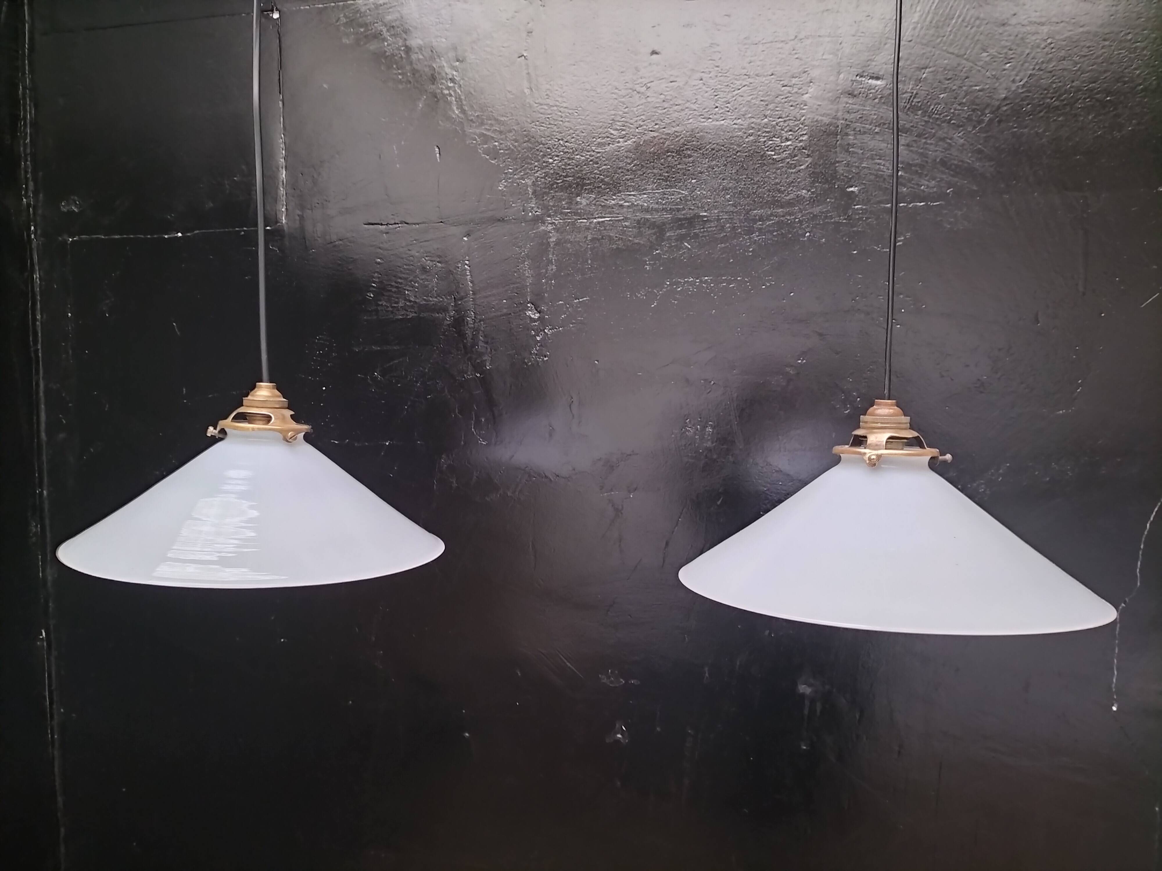 Opaline cone pendants