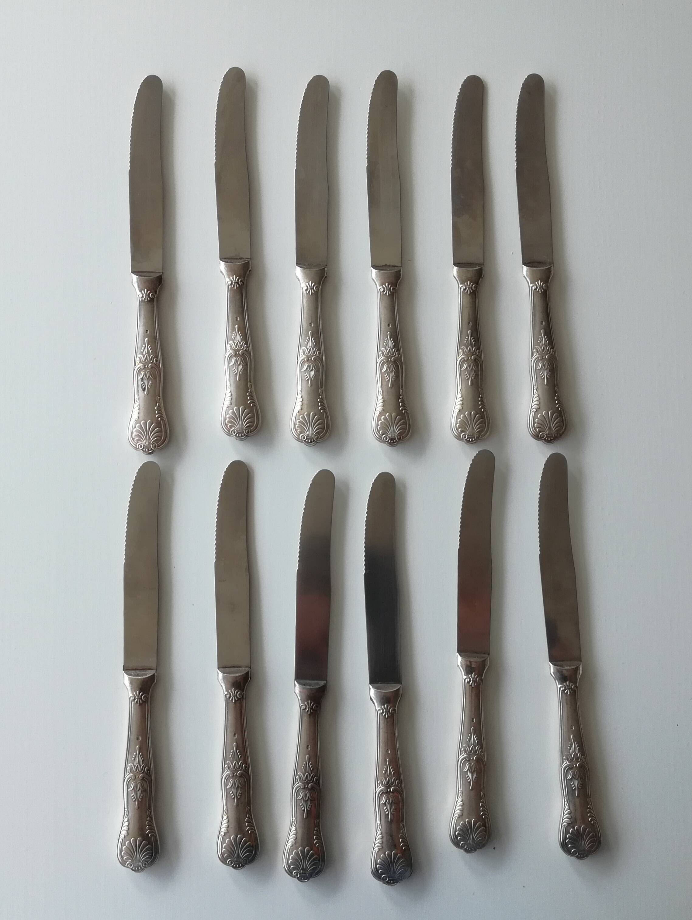 Silver metal cutlery