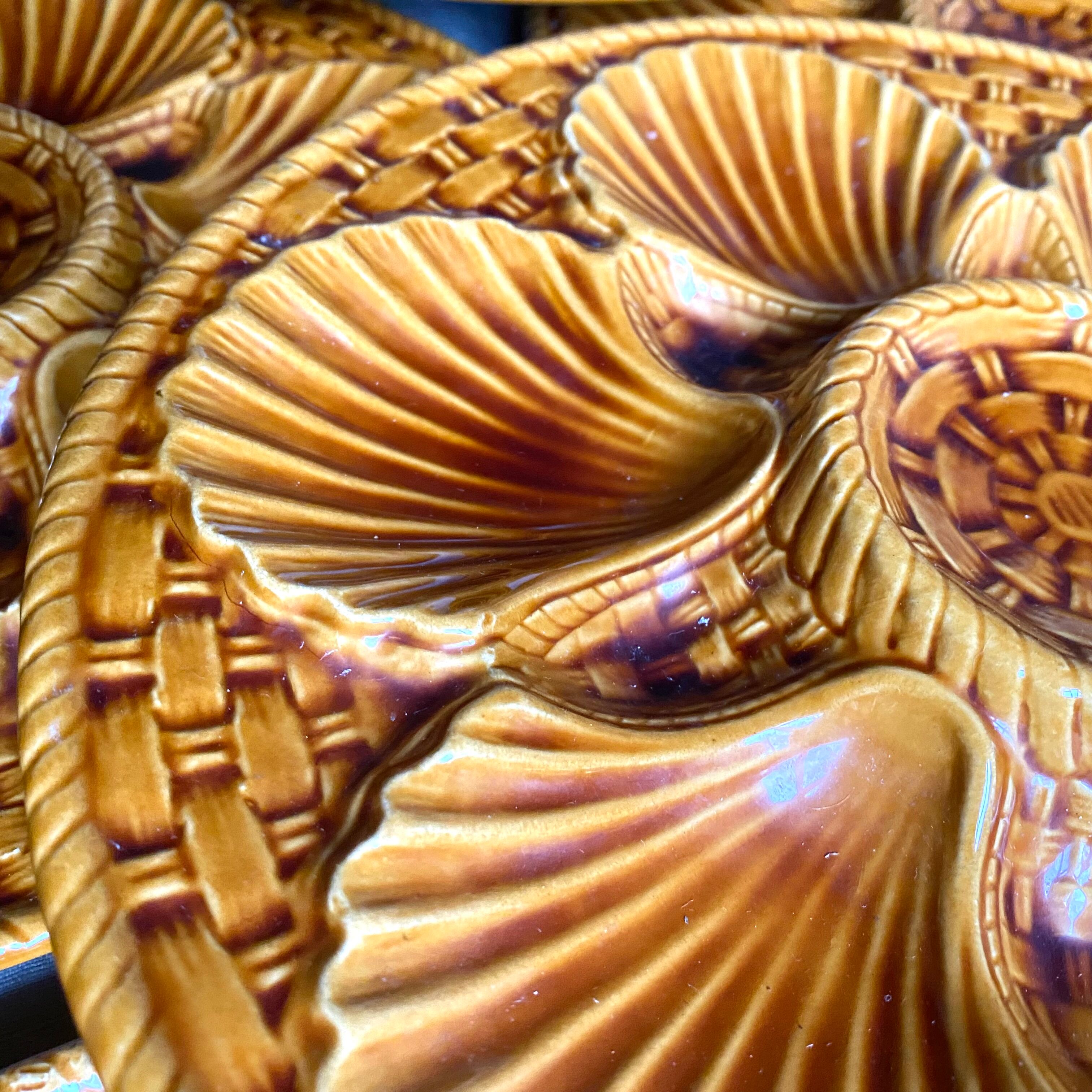 Vintage ceramic oyster plates x 12