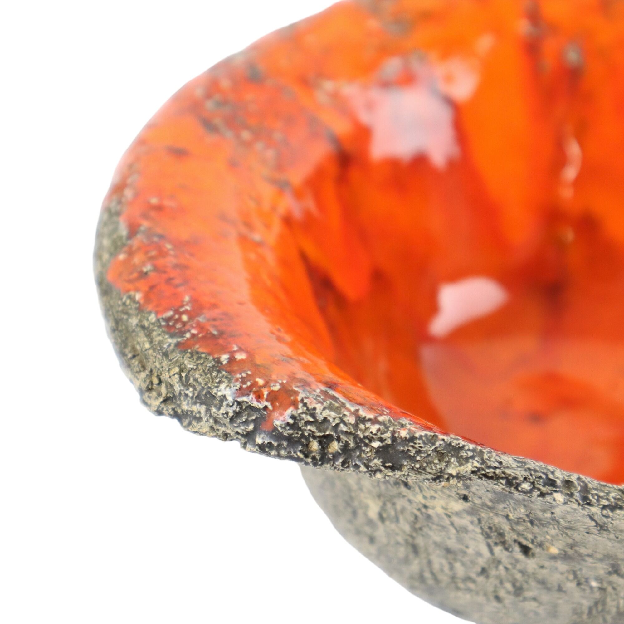 Jan Van Erp Earthenware Ashtray Vide Poche Orange Fat Lava 15cm