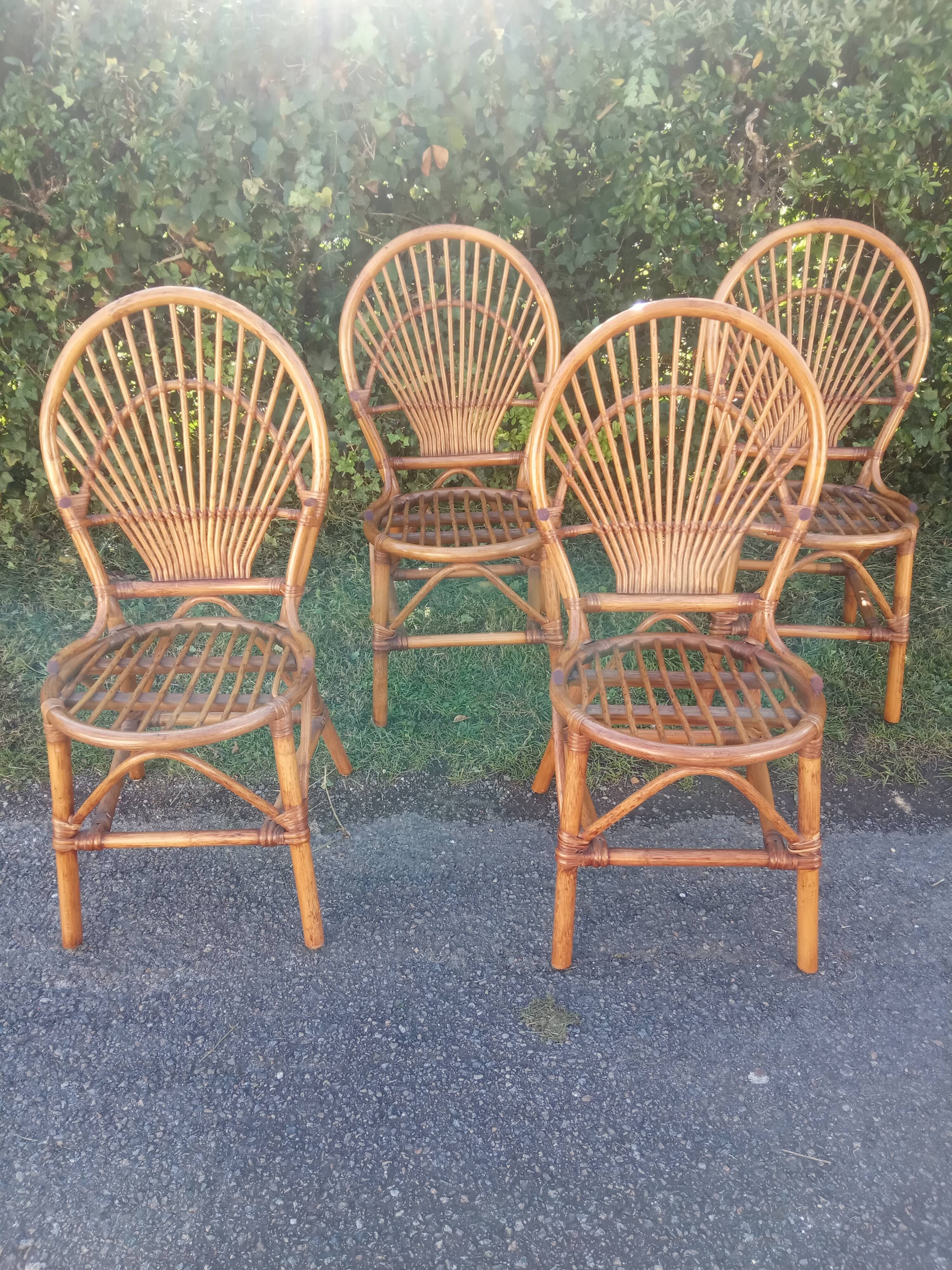 Chaises rotin vintage