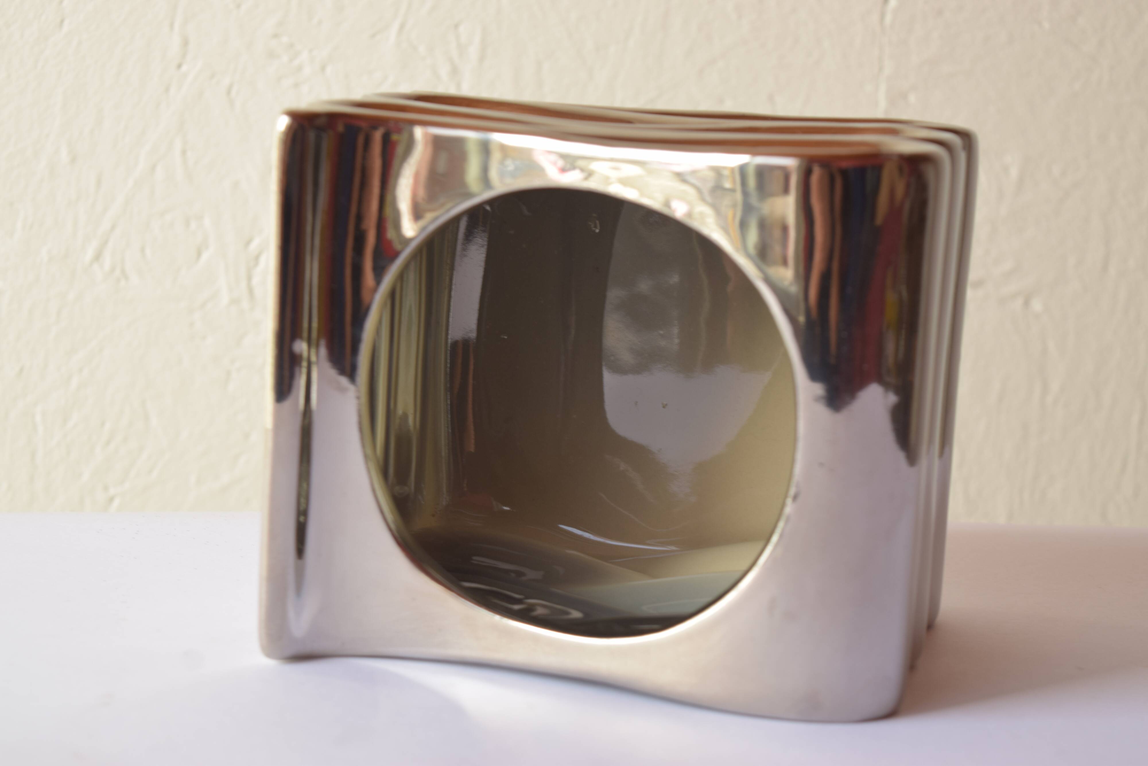 Vintage mercury glass flower pot