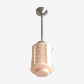 Hanging art deco opaline pink