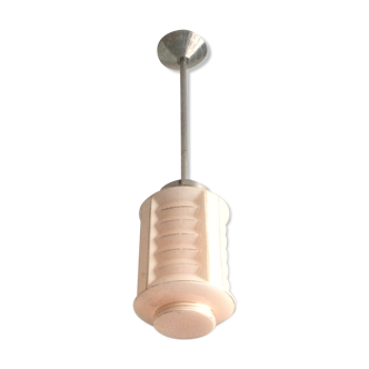 Suspension art deco opaline rose