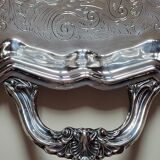 Large silver metal tray