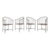 4 wrought iron garden armchairs