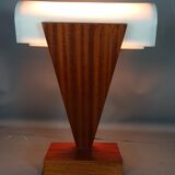 Table lamp in wood and plexiglass vintage 70/80s