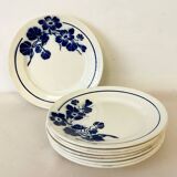Set of 8 flat plates Badonviller Capucine – French earthenware