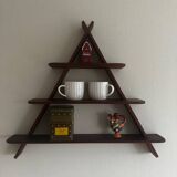 Etagère murale triangulaire en teck