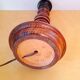 Turned wood lamp