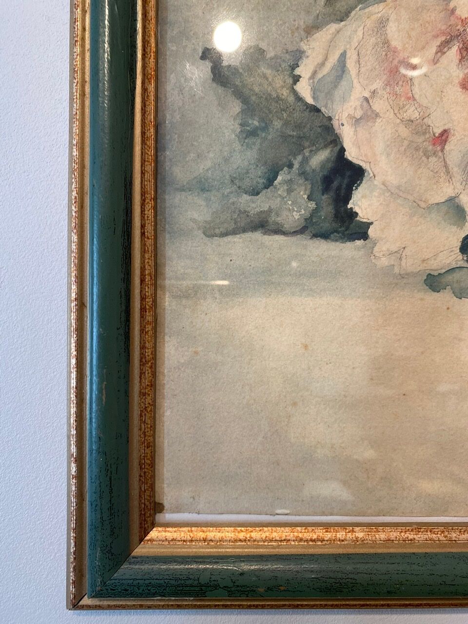Tableau ancien, nature morte aux roses, XX siècle