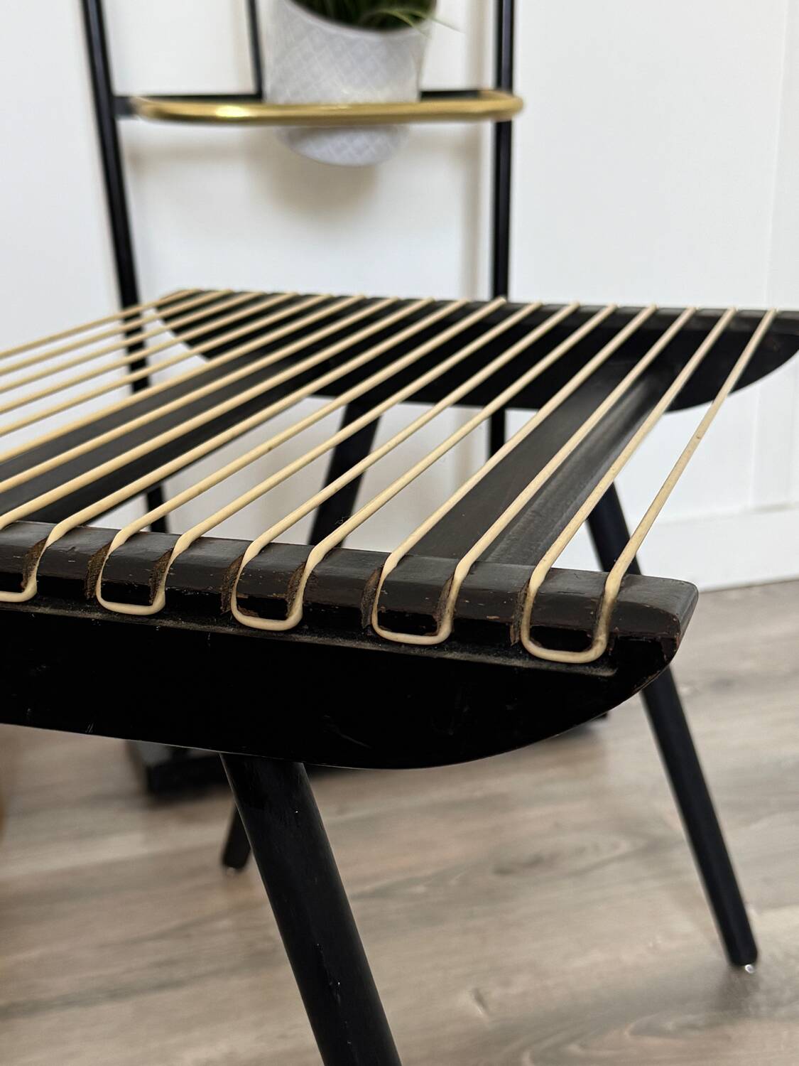 Vintage black Georges Tigien stool