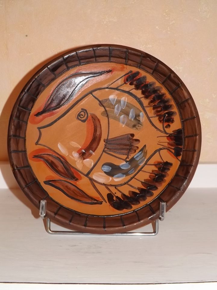 hollow plate terracotta polychrome FPP J. Calvas-Blanchon and J. Rossignol 1950