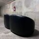 Pumpkin 2-seater sofa in black leather – Pierre Paulin for Ligne Roset,