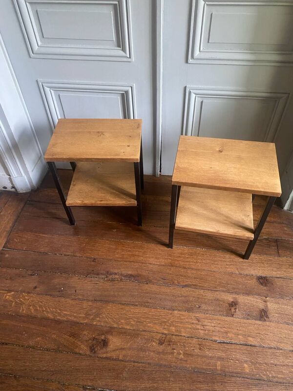 Paire table de chevet en chêne année 60/70