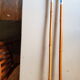 Ancien baton de ski annees 50-60 en bambou et cuir