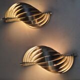 Pair of spiral wall lights 1970
